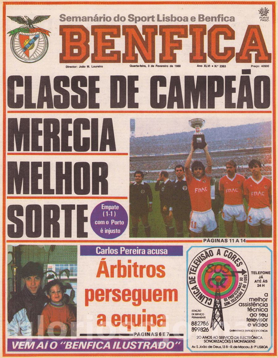 jornal o benfica 2363 1988-02-03